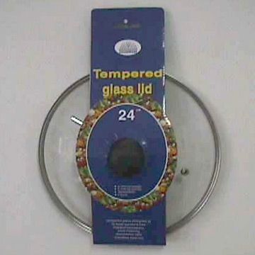 glass lid with hanging card 